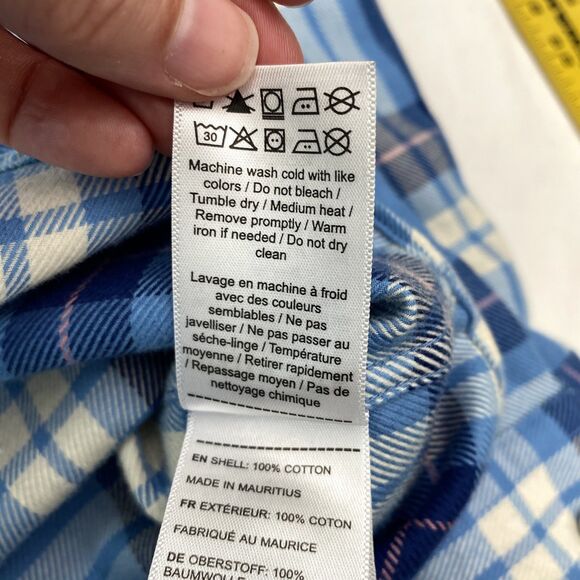 UNTUCKit Shirt Mens Large Blue Plaid Button Down Flannel Wrinkle Free Arrowwood - Picture 6 of 8